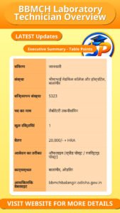 BBMCH Laboratory Technician Overview