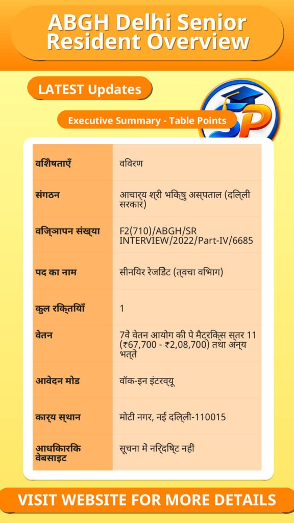 ABGH Delhi Senior Resident Overview