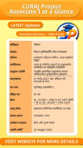 CURAJ Project Associate I at a Glance