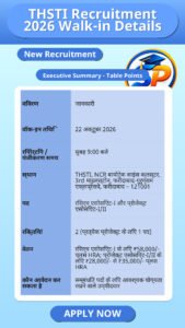 THSTI Recruitment 2026 Walk-in Details