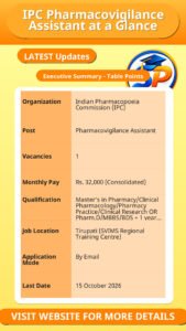 IPC Pharmacovigilance Assistant at a Glance