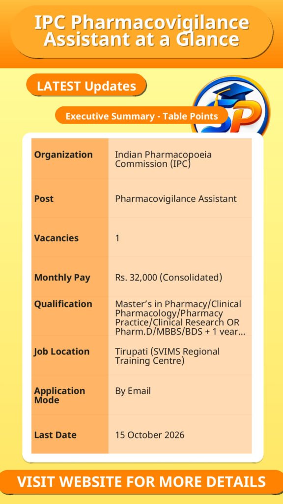 IPC Pharmacovigilance Assistant at a Glance