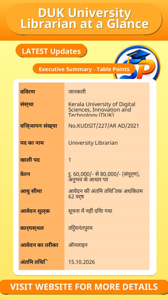 DUK University Librarian at a Glance