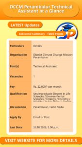 DCCM Perambalur Technical Assistant at a Glance