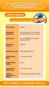 Kerala NEET PG 2026 Registration and Counselling Details for Medical Admissions