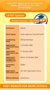 XAT 2027 Application Correction Dates and Process by XLRI Jamshedpur