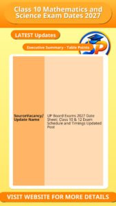 Class 10 Mathematics and Science Exam Dates 2027