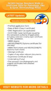 NCJMH Senior Resident Walk-in Interview 2026 for Pathology, Obs & Gyne, Dermatology Posts