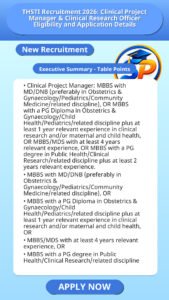 THSTI Recruitment 2026: Clinical Project Manager & Clinical Research Officer Eligibility and Application Details