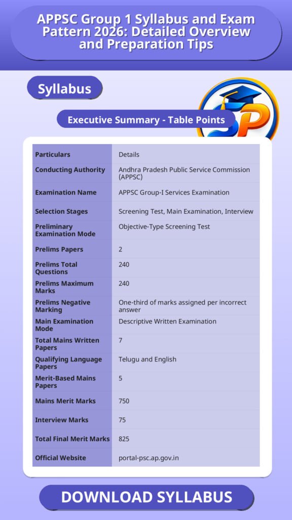 APPSC Group 1 Syllabus and Exam Pattern 2026: Detailed Overview and Preparation Tips