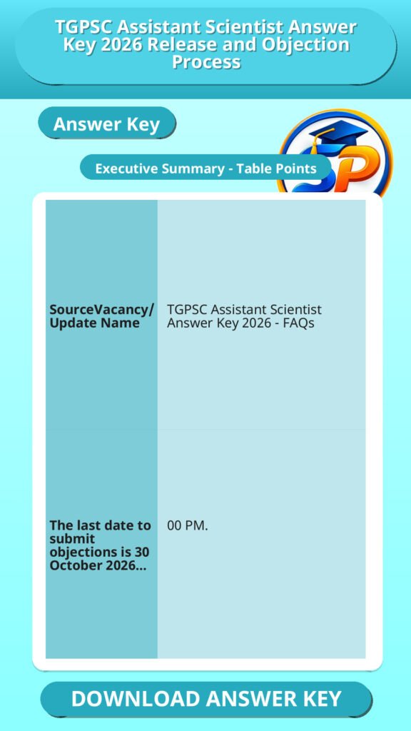 TGPSC Assistant Scientist Answer Key 2026 Release and Objection Process