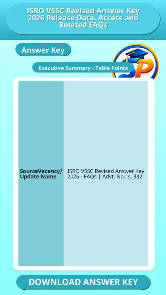 ISRO VSSC Revised Answer Key 2026 Release Date, Access and Related FAQs